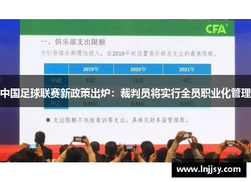 中国足球联赛新政策出炉：裁判员将实行全员职业化管理
